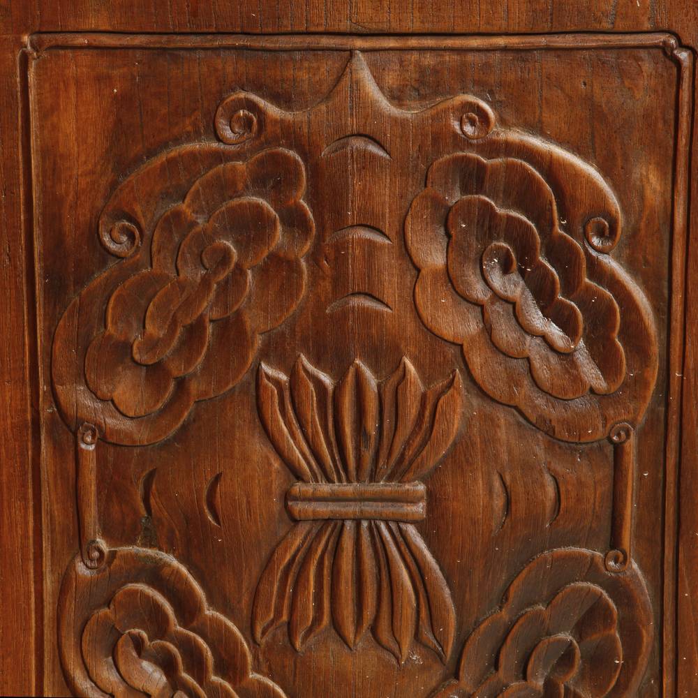 Chinese Four Panel Screen Set with Stylized Lattice - Image 4