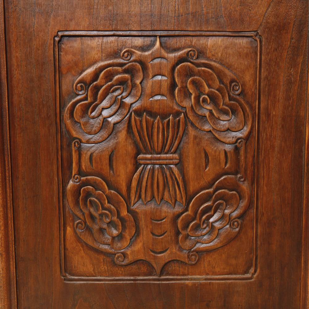 Chinese Four Panel Screen Set with Stylized Lattice - Image 5