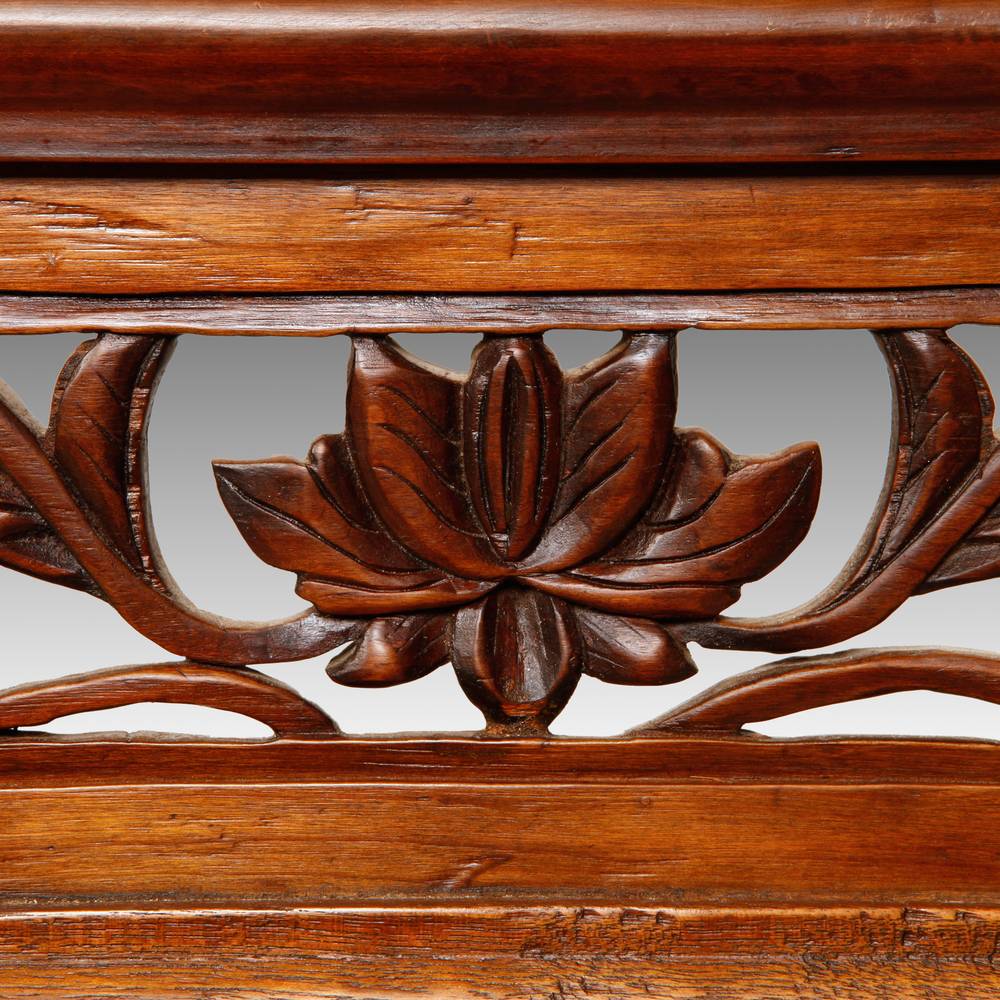 Chinese Four Panel Screen Set with Stylized Lattice - Image 7