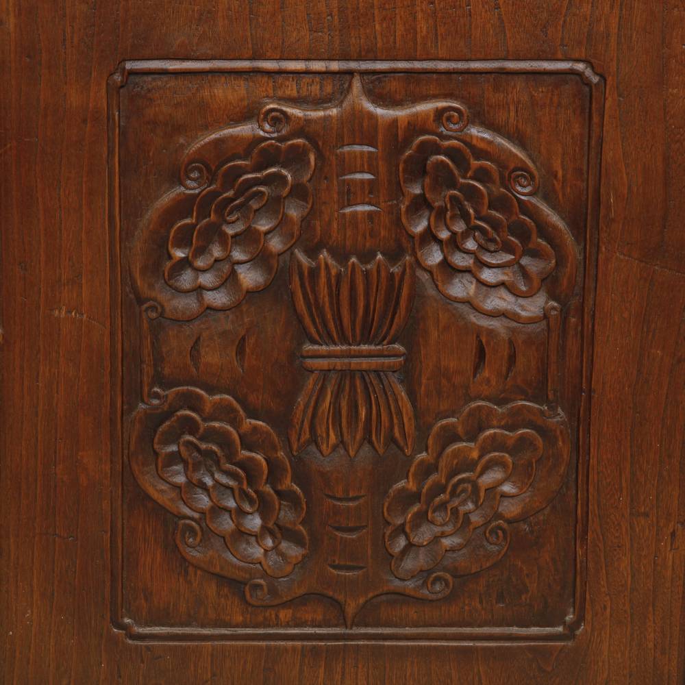 Chinese Four Panel Screen Set with Stylized Lattice - Image 5