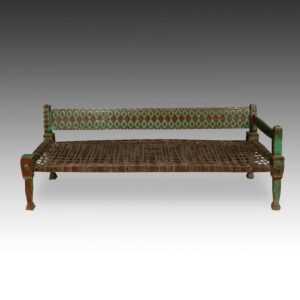 Ethiopian Bench with Plaited Leather Seat