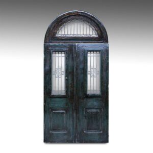 Chinese Double Doors with Lunette Transom