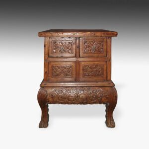 Chinese Buddhist Altar Cabinet with 2 Drawers and Full Carving