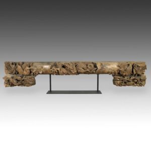 Chinese Door Lintel with Phoenix Motif, Based