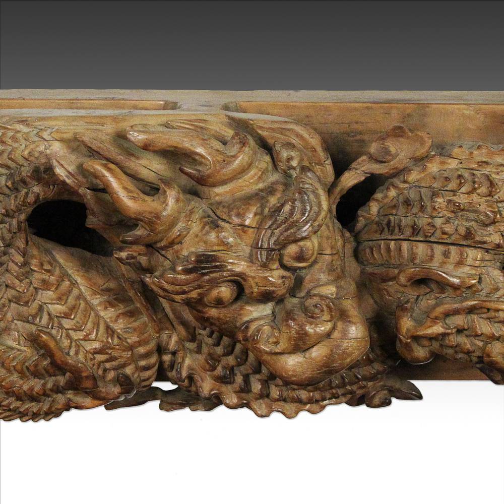 Chinese Door Lintel with Phoenix Motif, Based - Image 2