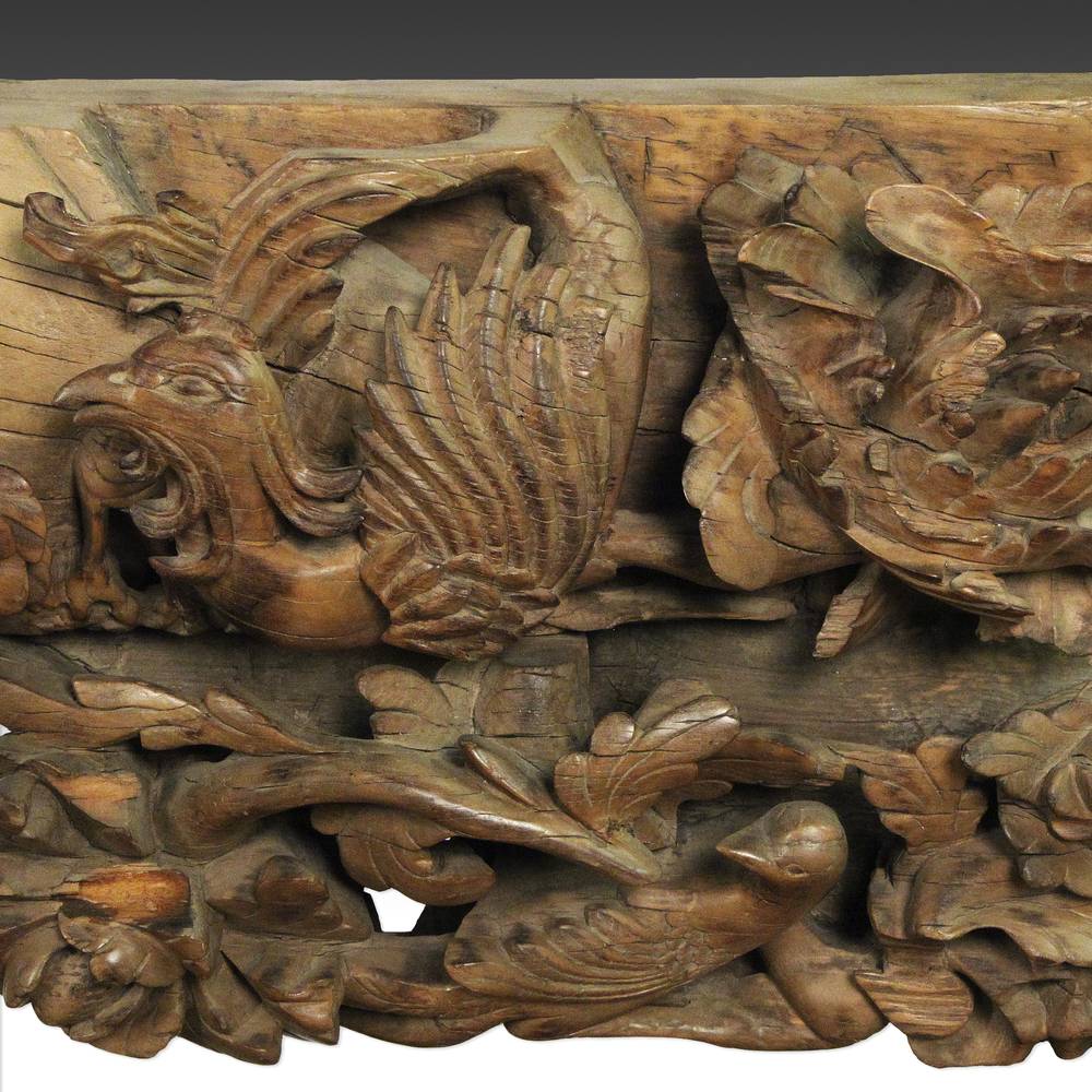 Chinese Door Lintel with Phoenix Motif, Based - Image 3