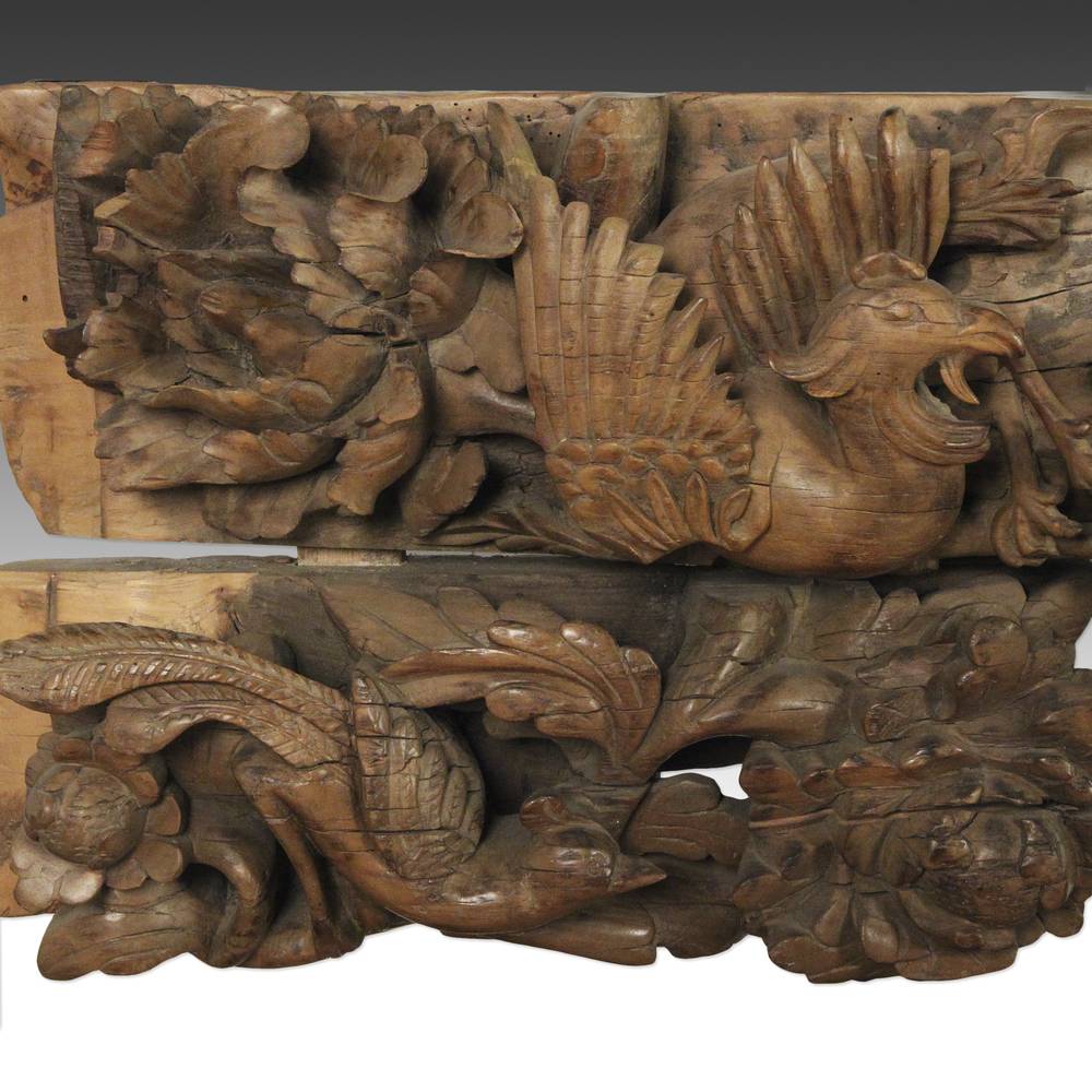 Chinese Door Lintel with Phoenix Motif, Based - Image 4