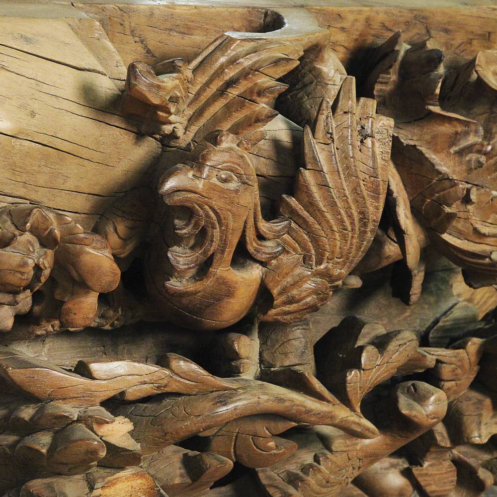 Chinese Door Lintel with Phoenix Motif, Based - Image 5