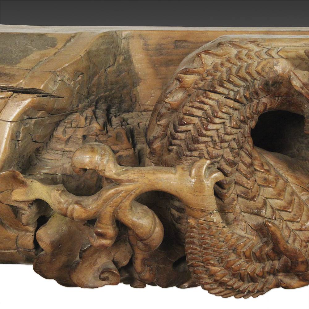 Chinese Door Lintel with Phoenix Motif, Based - Image 6