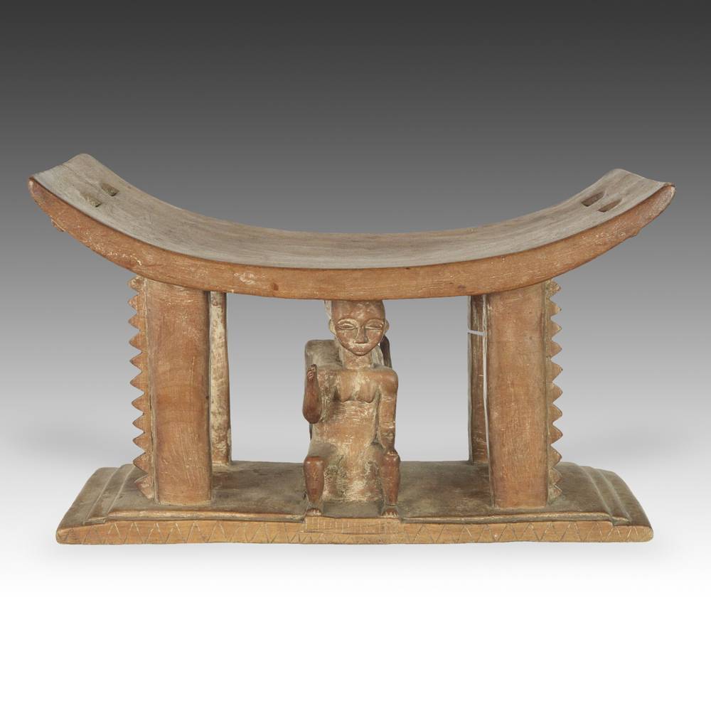 Ashanti Stool with Male and Female Motif