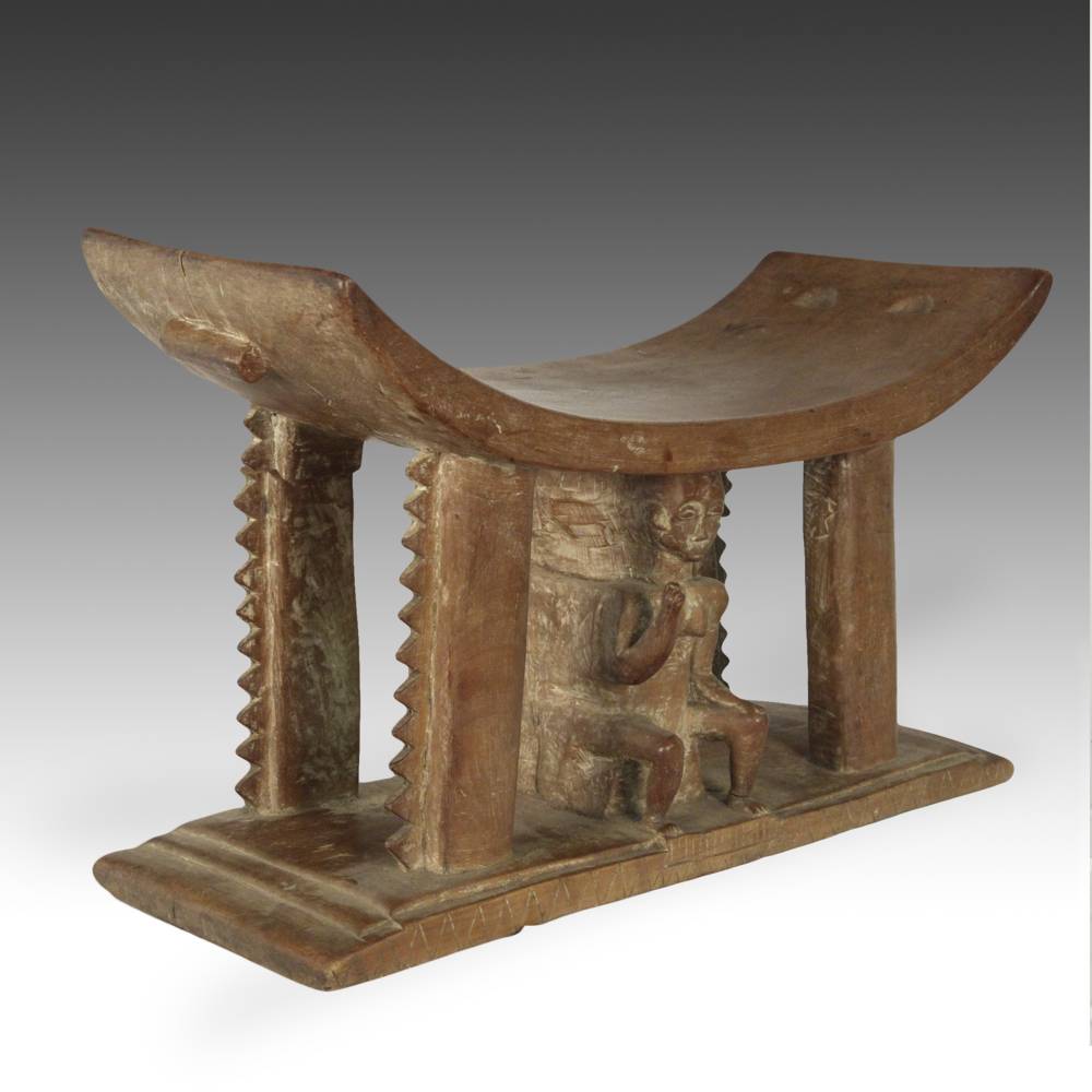 Ashanti Stool with Male and Female Motif - Image 2