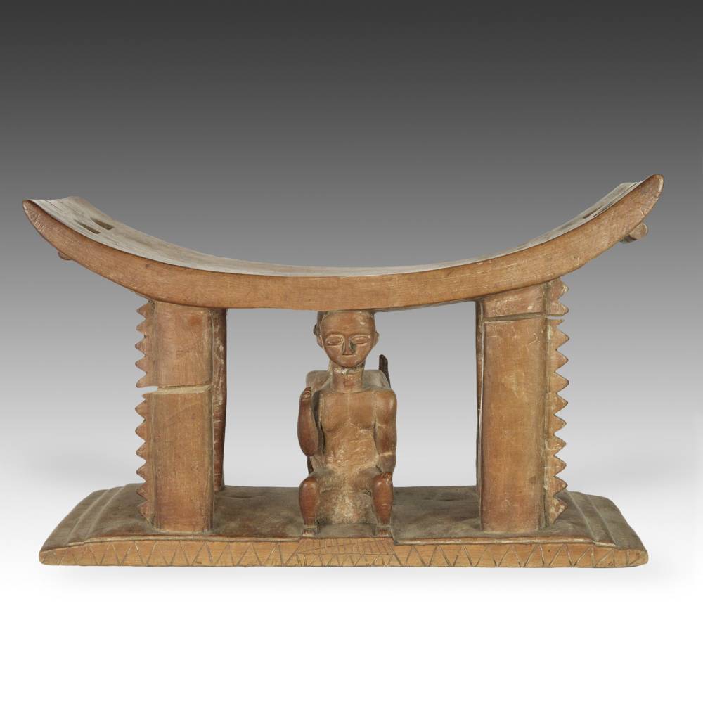Ashanti Stool with Male and Female Motif - Image 4