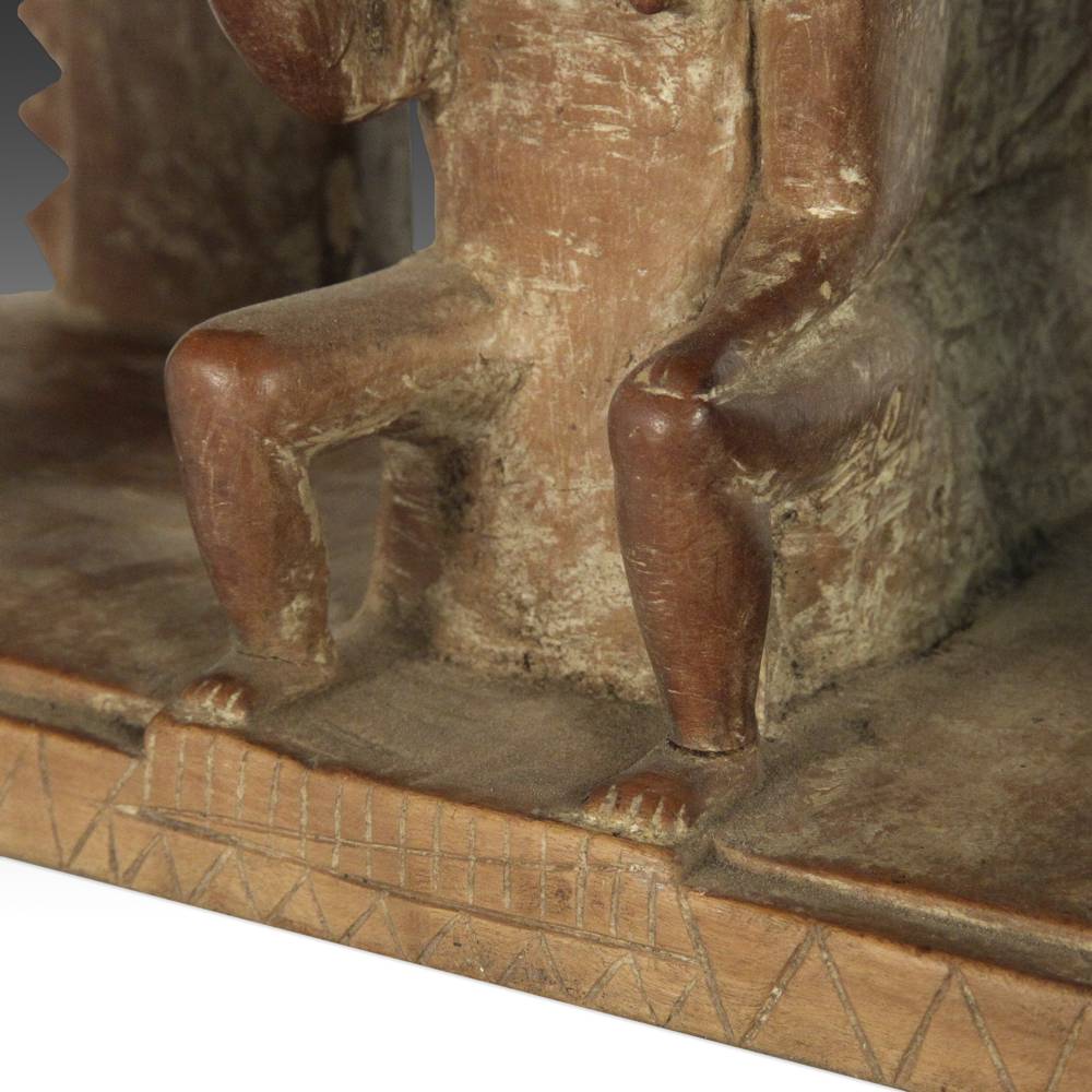 Ashanti Stool with Male and Female Motif - Image 9