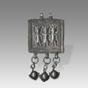 Indian Plaque Amulet Depicting Hoi Mata or Three Mothers
