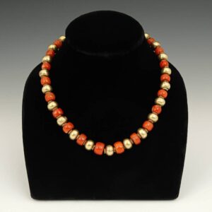 Indian Necklace - Antique Gold & Coral