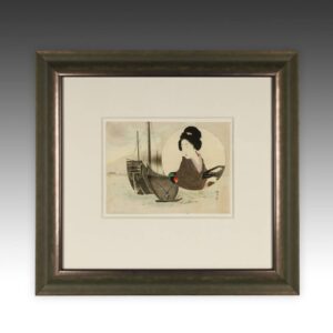 Japanese Kuchi-E Woodblock Print, Framed
