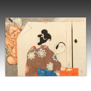 Japanese Kuchi-E Woodblock Print, Framed