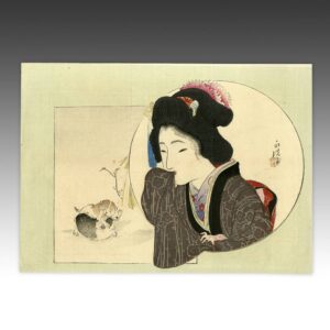 Japanese Kuchi-E Woodblock Print, Framed