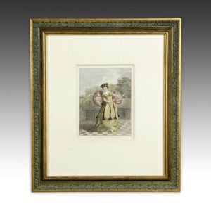 English Hand Colored Engraving, Framed