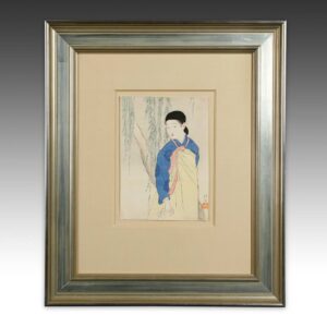 Japanese Kuchi-E Woodblock Print, Framed