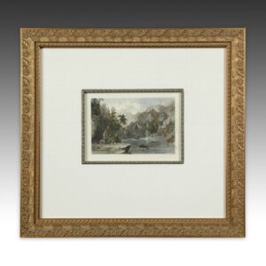 English Hand Colored Engraving, Framed