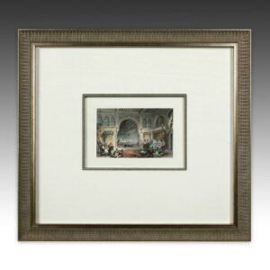 English Hand Colored Steel Engraving, Framed