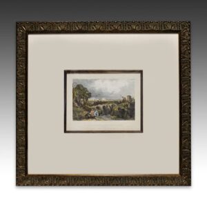 English Hand Colored Engraving, Framed