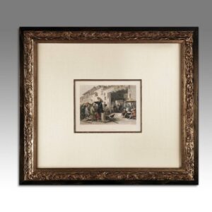 English Hand Colored Engraving, Framed