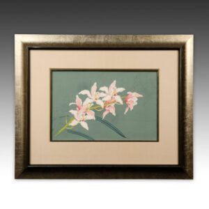 Japanese Woodblock Print: Rana-Fu Orchid Series, Framed