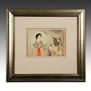 Japanese Kuchi-E Woodblock Print, Framed
