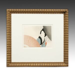Japanese Kuchi-E Woodblock Print, Framed