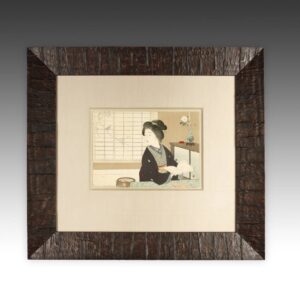Japanese Kuchi-E Woodblock Print, Framed