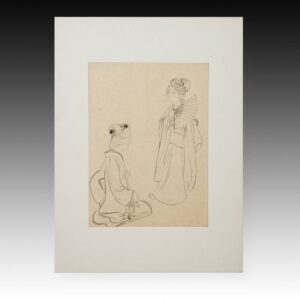 Japanese Sketch for Kuchi-E Woodblock Print
