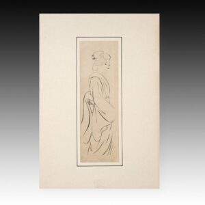 Japanese Sketch for Kuchi-E Woodblock Print