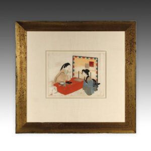 Japanese Kuchi-E Woodblock Print, Framed