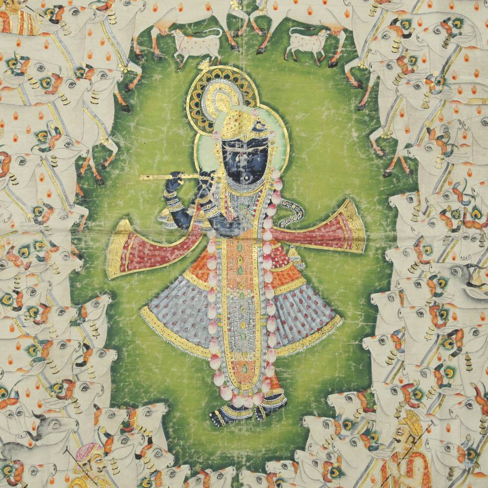 Indian Pichvai or Devotional Shrine Hanging - Image 2