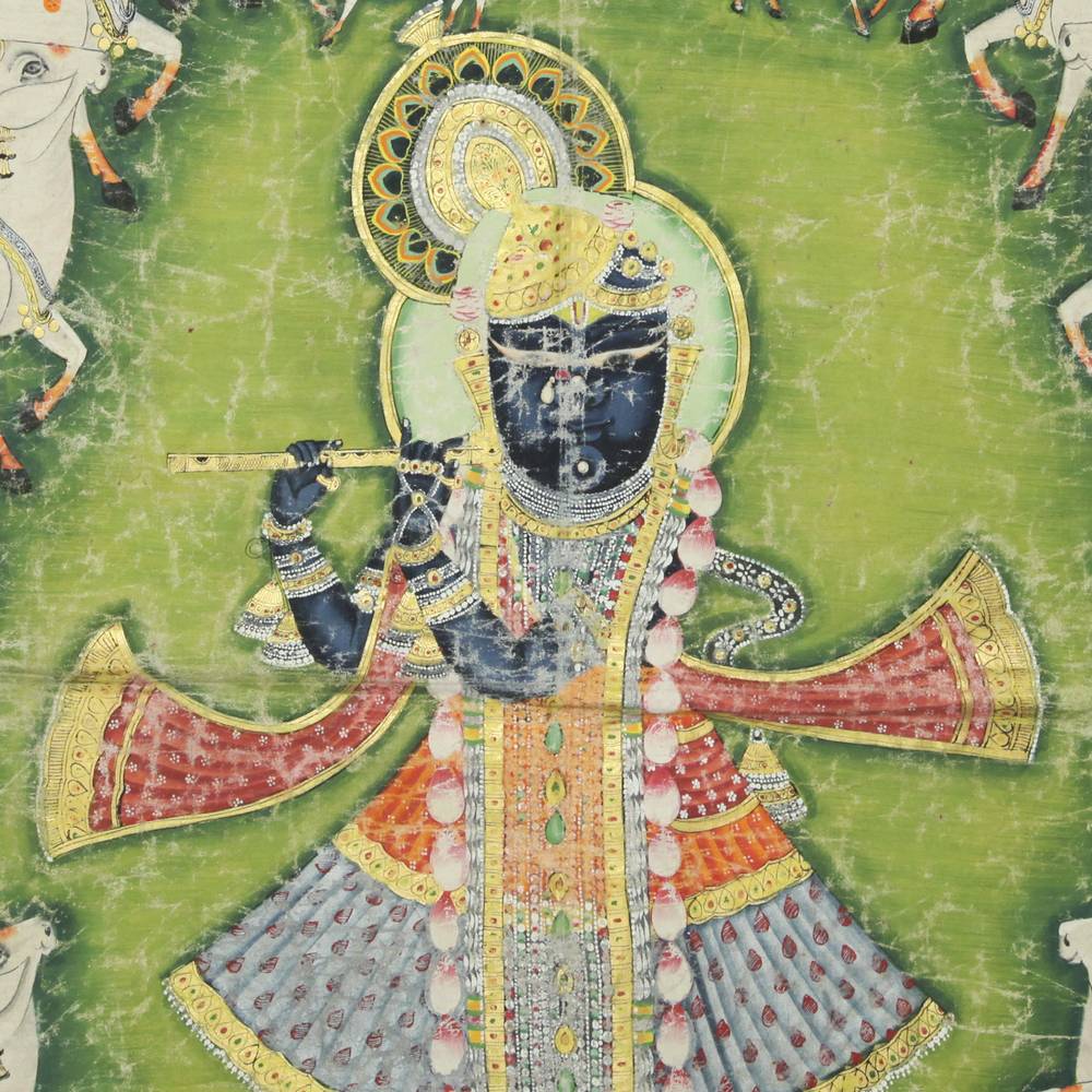 Indian Pichvai or Devotional Shrine Hanging - Image 3