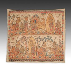 Indonesian Tabing or Story Cloth Depicting Scenes From the Sutasoma, Framed