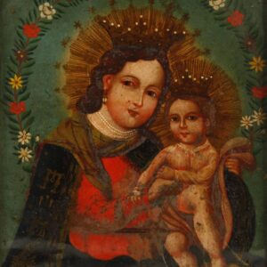 Mexican Retablo Depicting Our Lady, Refuge of Sinners
