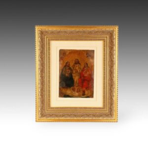 Mexican Retablo Depicting the Holy Trinity