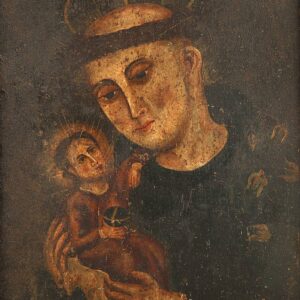 Mexican Retablo Depicting Saint Anthony of Padua