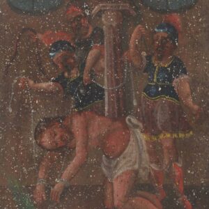 Mexican Retablo Depicting the Flagellation of Christ