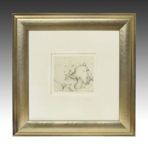 French Original Illustration for Book, Madame Gore: Signed and Dated, Framed