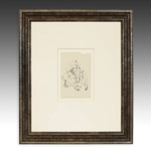 French Original Illustration for Book, Madame Gore: Signed and Dated, Framed