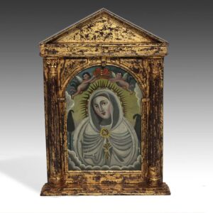 Mexican Retablo Depicting N.S. De La Cueva Santa, Our Lady of the Sacred Cave