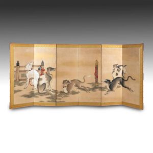 Japanese Six Panel Screen: Ka'me Dogs