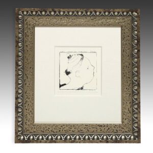 French Stone Lithograph: Signed, Dated, and Marked AP. Paris, Framed