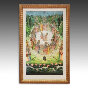 Indian Pichvai or Devotional Shrine Hanging, Framed